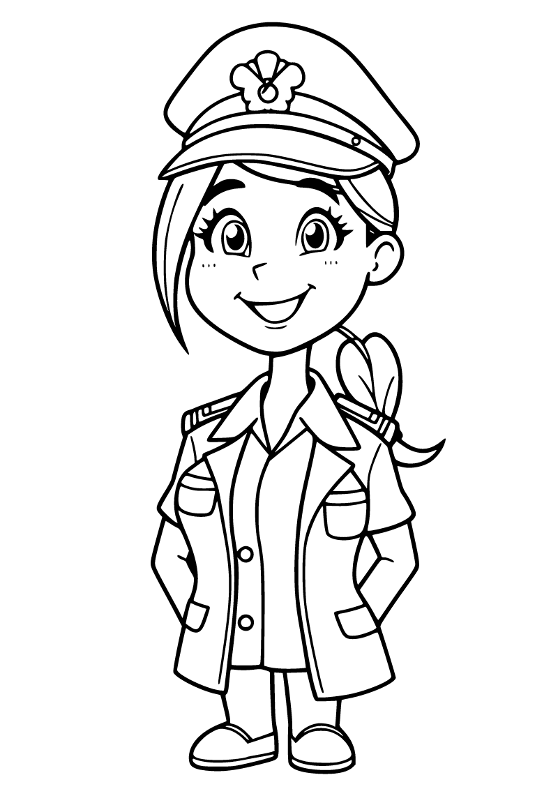 Printable pilot coloring page for kids