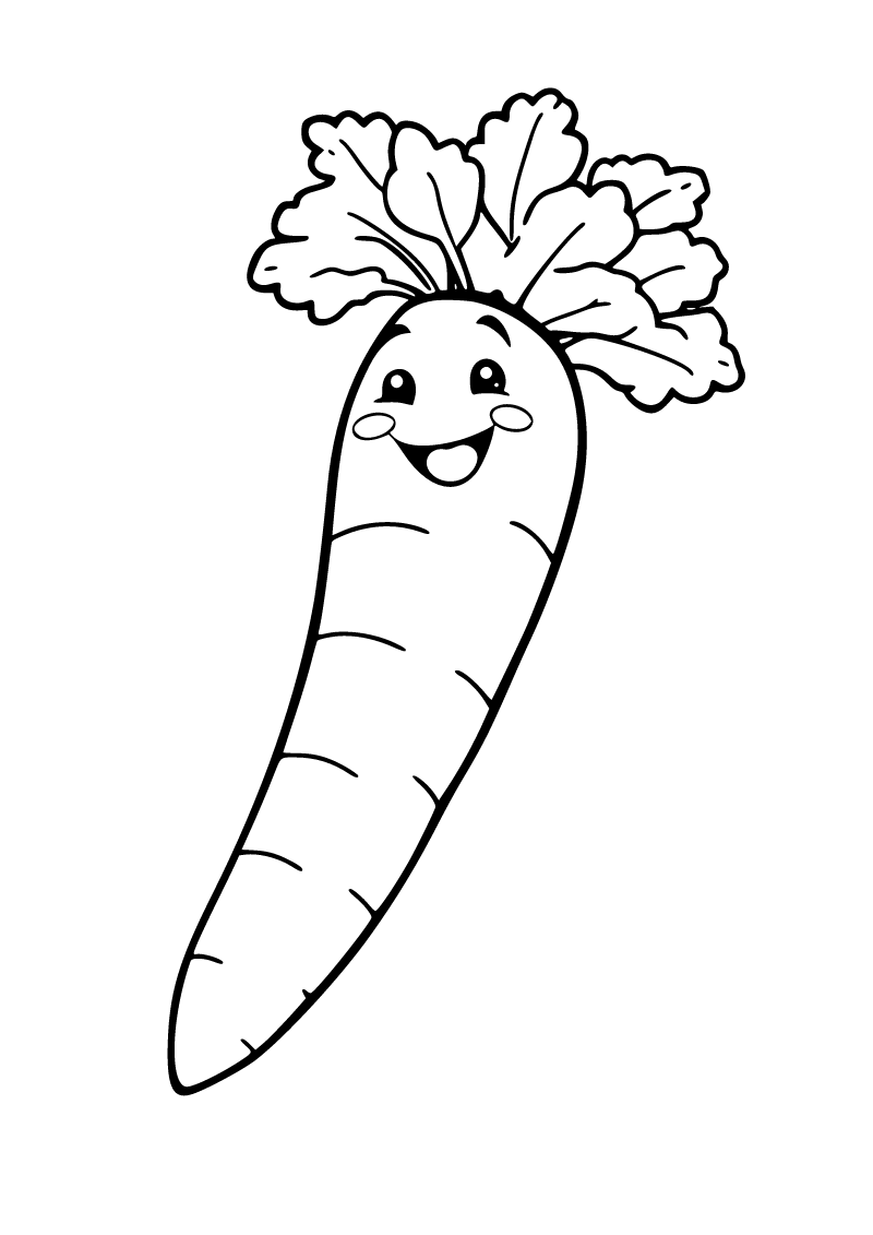 Printable carrot coloring page for kids