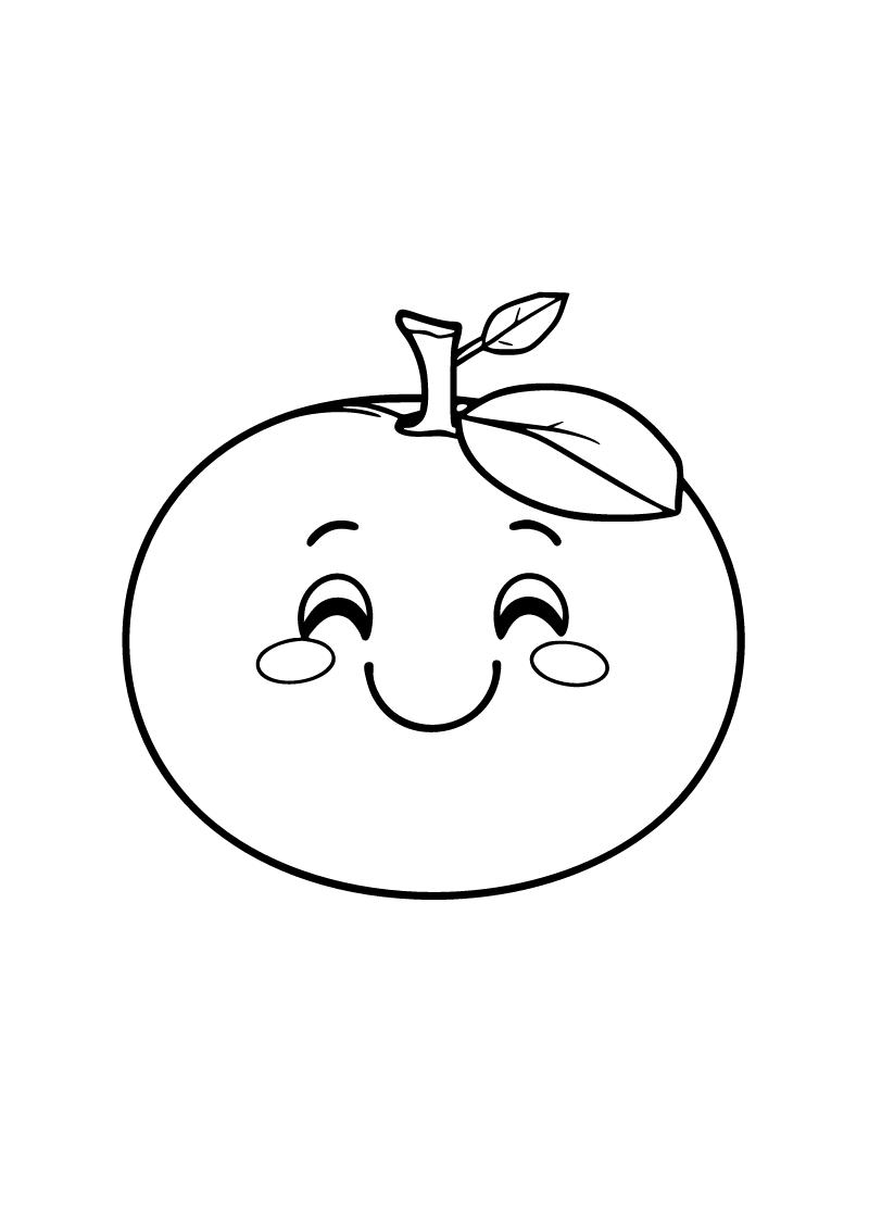 Printable orange coloring page for kids