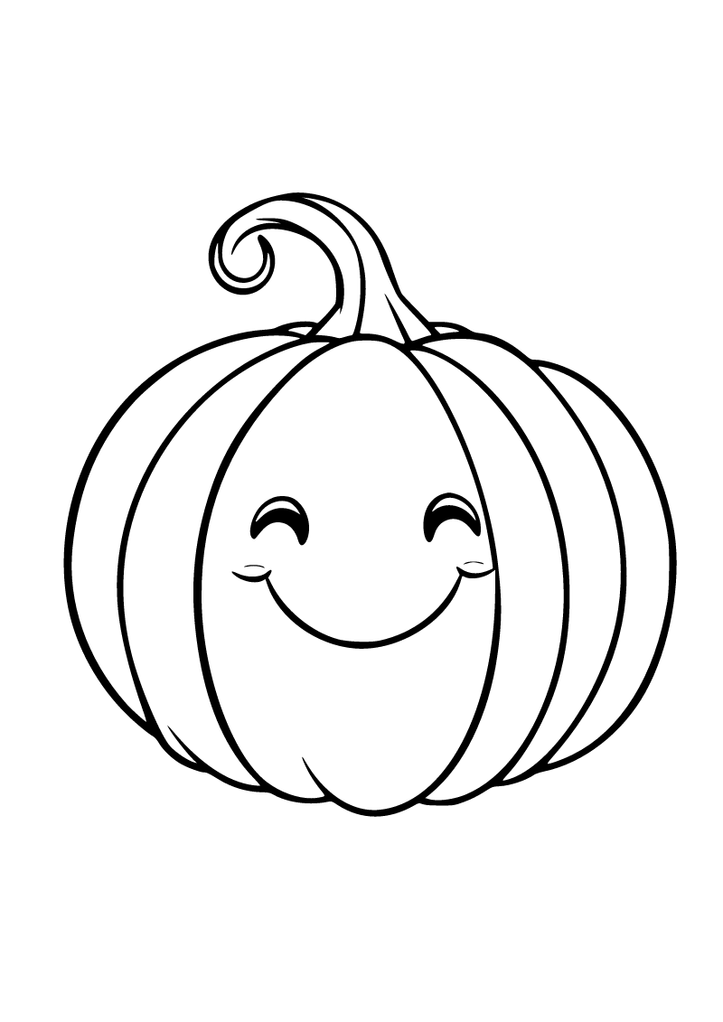Printable pumpkin coloring page for kids
