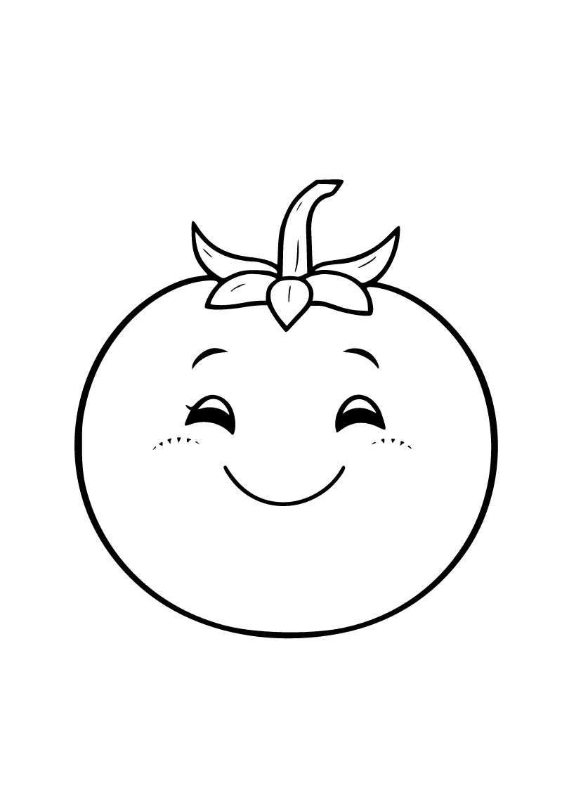 Printable tomato coloring page for kids