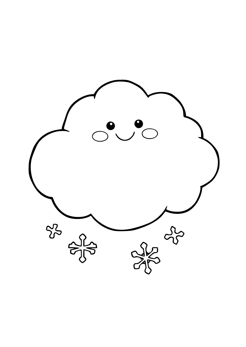 Printable snowy weather coloring page for kids